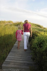 Walking, Path, Mom, Daughter, Lisa Brown