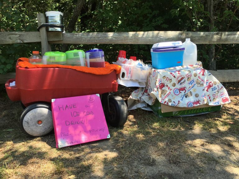 Island generosity spills over at Katama Road bike path drink stand